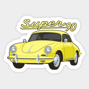 356 B Super 90 gt coupe Car classic vintage retro yellow Sticker